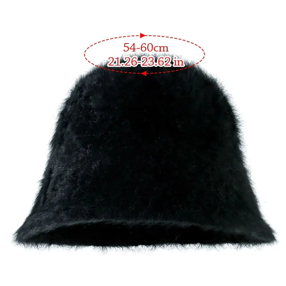 Outdoor Plush Bucket Hat Furry Warm Panama Hat Winter Soft Basin Sun Cap for Women 251028