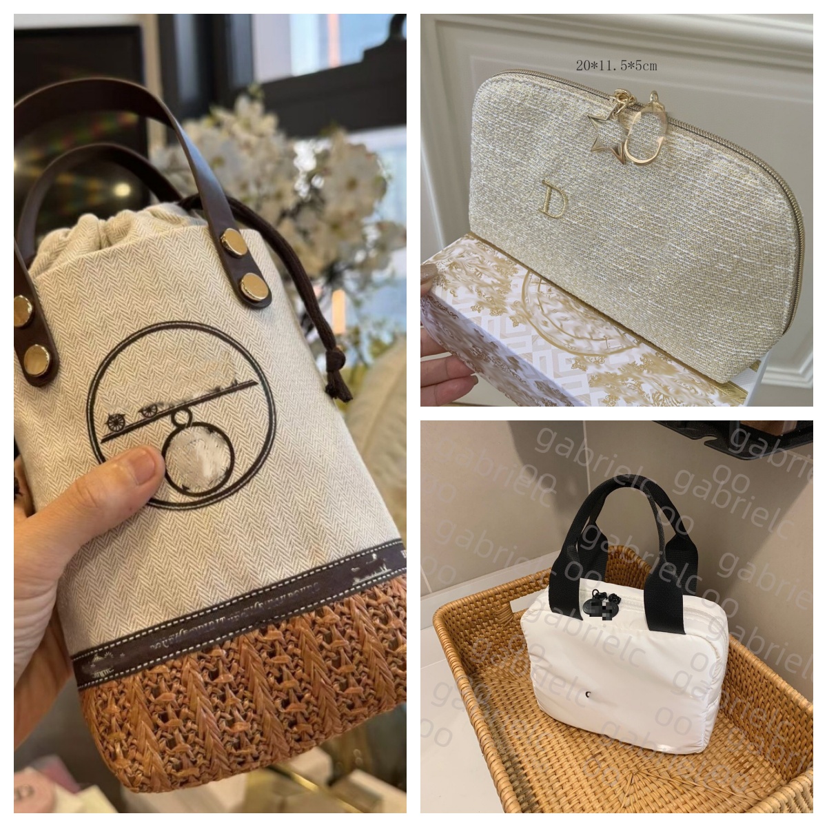 Designer suede makeup bag with mirror black classic letter printed women's 3D business travel makeup bag cosmetics storage bag red inner wash bag Handheld bag