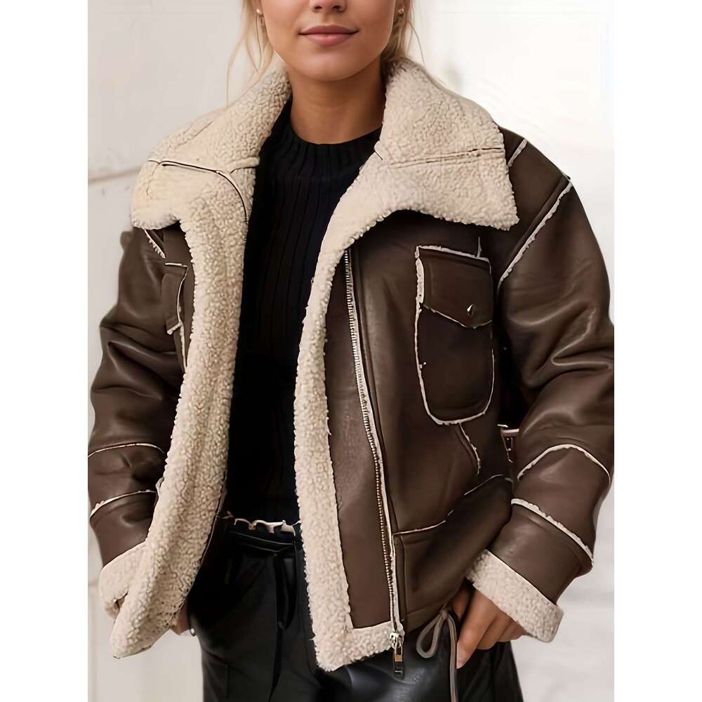 Fleece Lined Jacket Women S Fleece Lined Epaulet With Pockets Drawstring Hem Button Closure Warm Fall Winter Coat In Black Stylish And Functional For