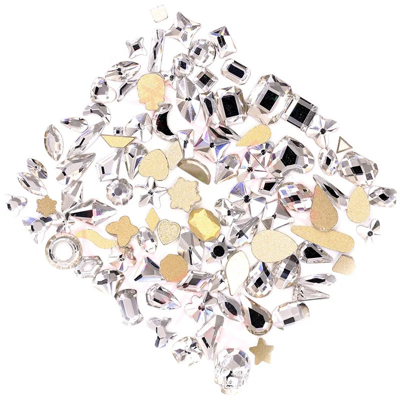 20pclot Glass Nail Art Rhinestones Pear 40Style Colorful Stones Nail Art Charm Crystal Rhinestone 3D Nail Jewelry 251027