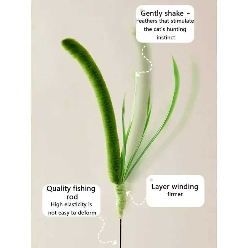 Cat and Dog Grass Chew Toy Teaser Stick Natural Bite Resistant Dental Teeth Cleaning Self Soothing Play Durable Pet Toys Cat Tea S251029{category}