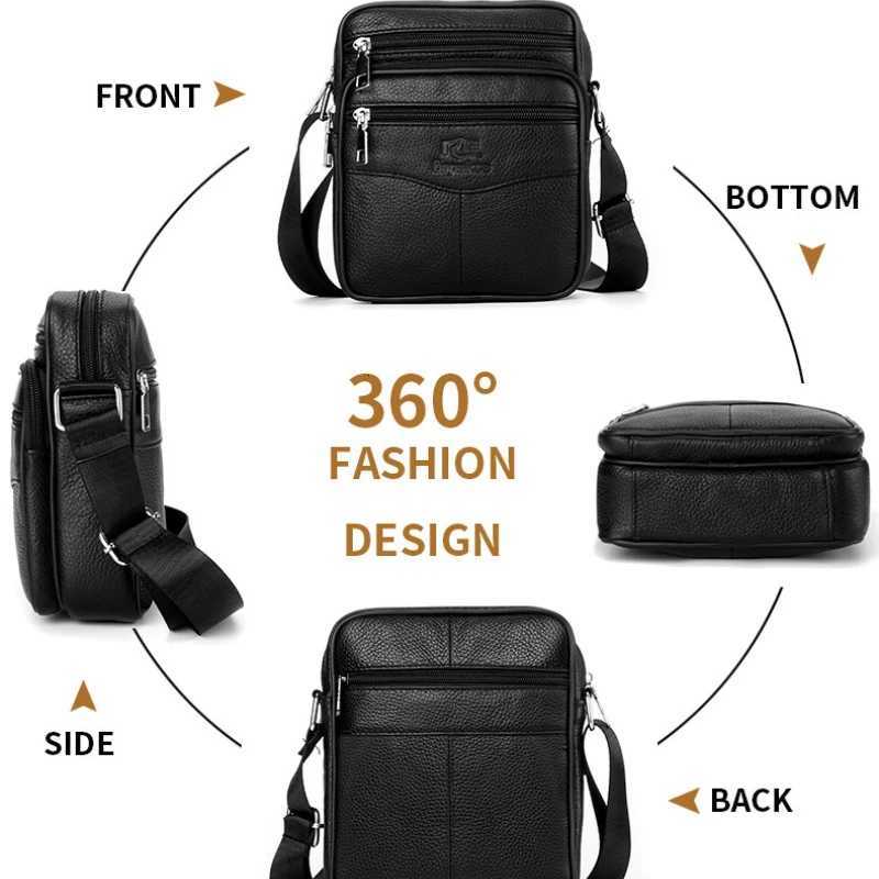 Mens Vertical Style Crossbody Bag Fi Premium Genuine Leather Single Shoder Bag 8Inch Laptop Bag Y251011