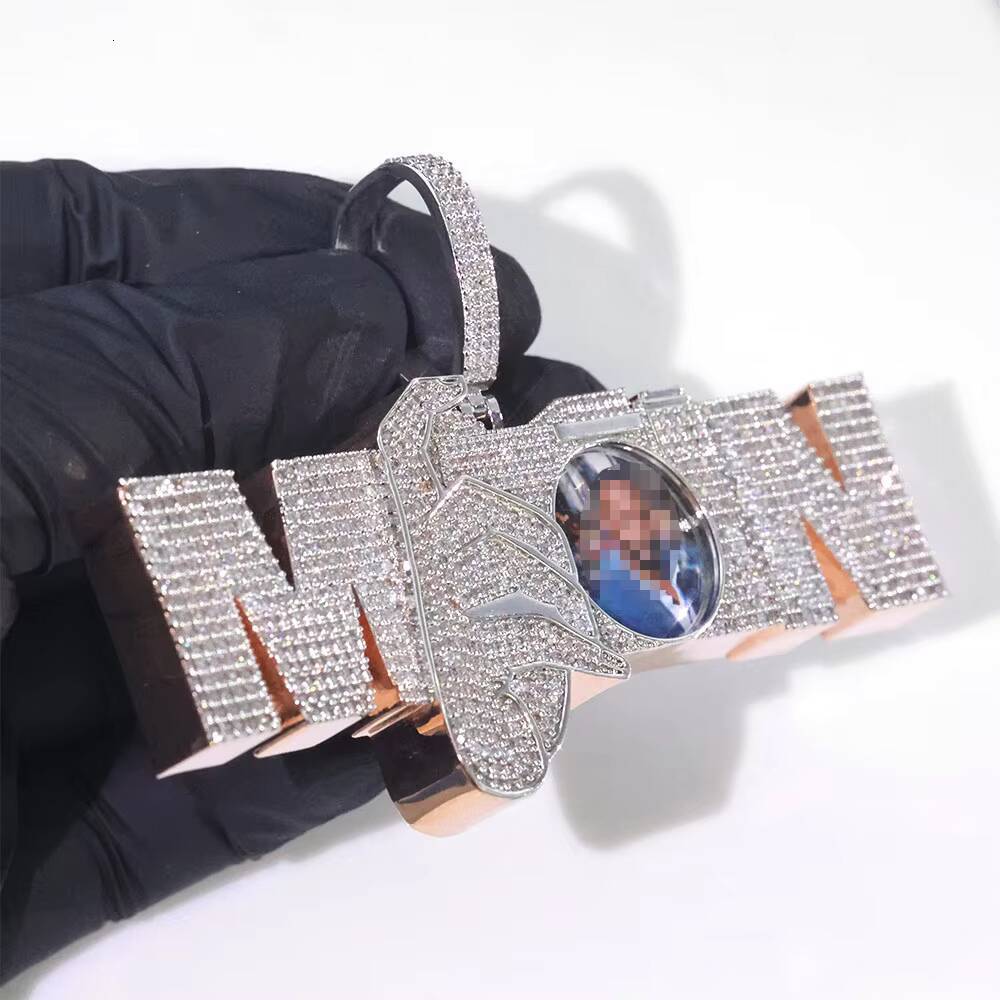 NUOYA Heavy Custom Letter Pendant Rose Gold Plated Brass Jewelry With Moissanite Personalized Pendant for Men Women Designer's style