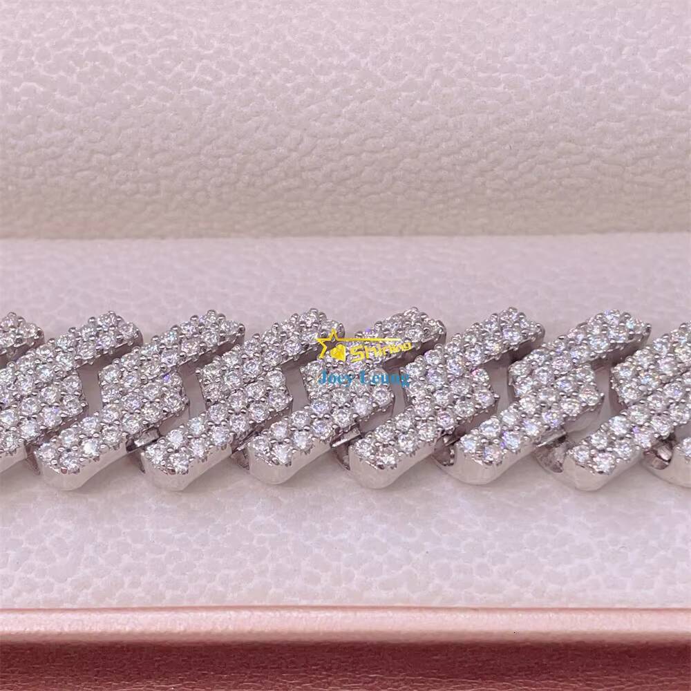 925 Sterling Silver Gold Plated VVS Moissanite Diamond Custom 15MM Iced Out Cuban Bracelet