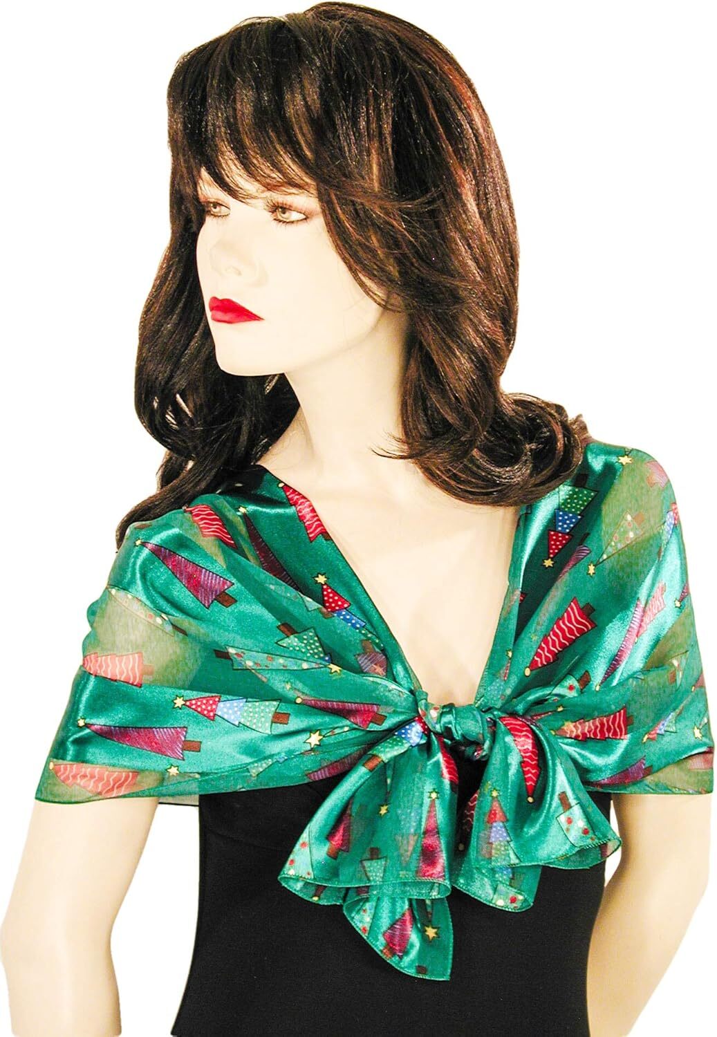 Custom Colorful Christmas Tree Holiday Scarves with Gift Box Option