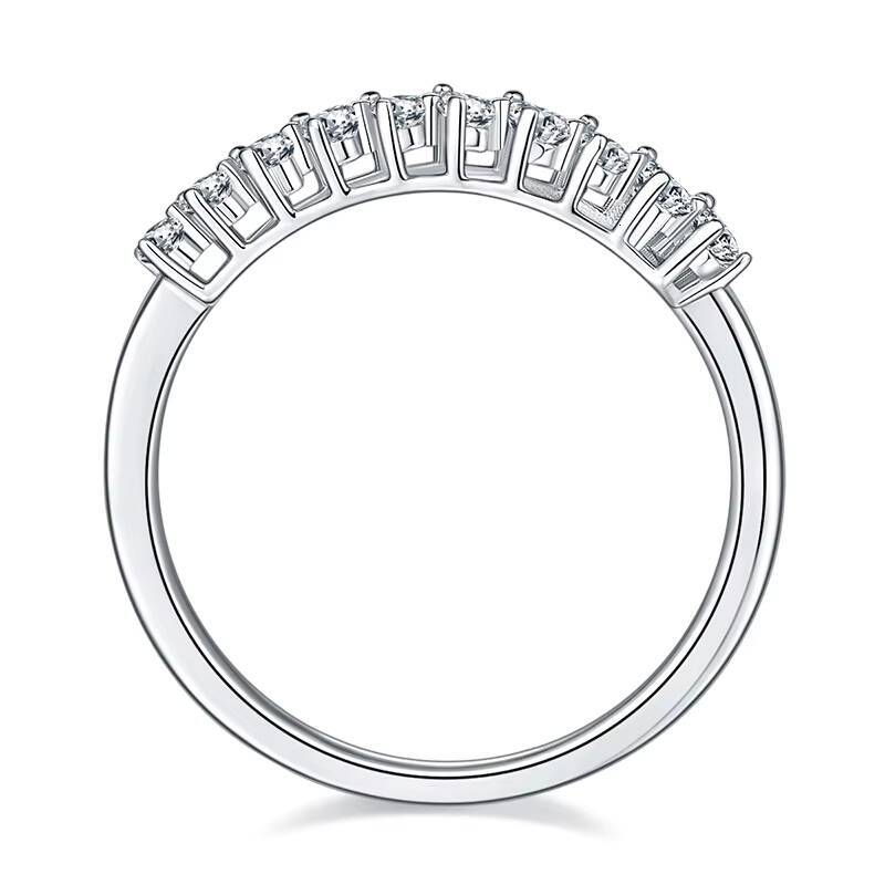 GRA Certificated Pass Diamond test Pear Cut Moissanite S925 Sterling Silver Wedding Engagement Half Eternity Band Rings