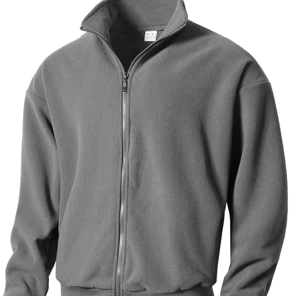 European Size Autumn Winter New Slim Fit Round Neck Long Sleeve Stand Collar Cardigan Personality Style Casual Base Shirt for Men