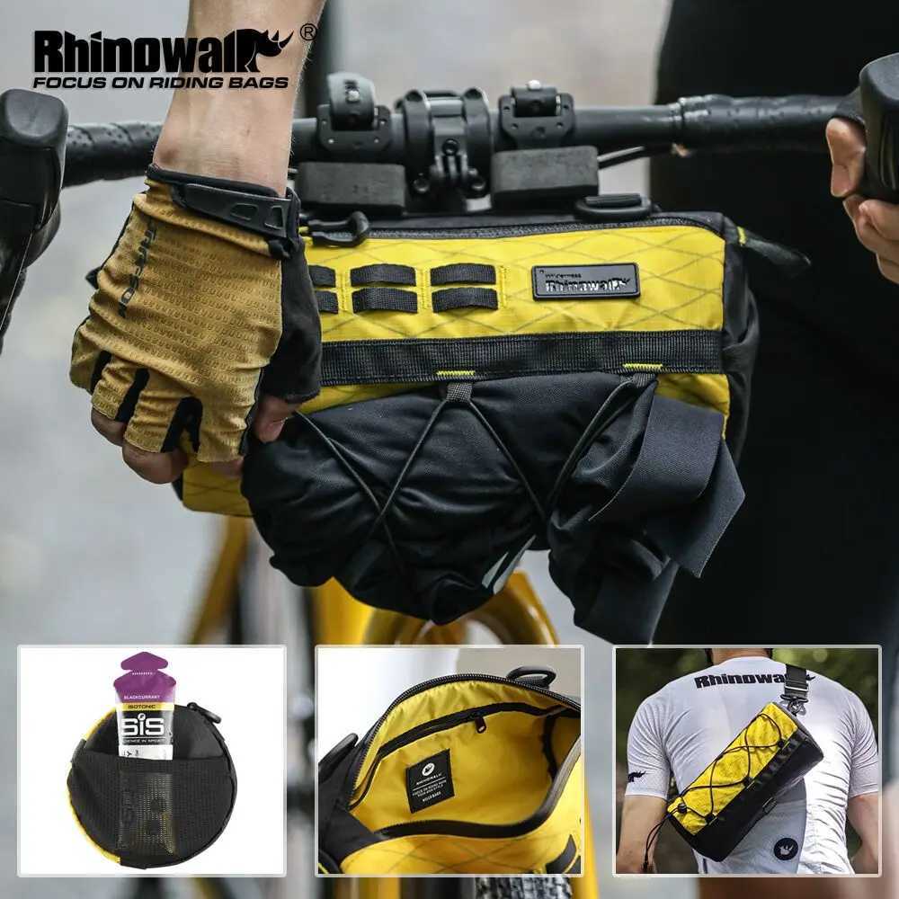 Rhinowalk Bike Handlebar Bag Splashproof Bicycle Front Tube Bag Stable Cycling Phone Storage Bag With Elastic Band Summer H251029