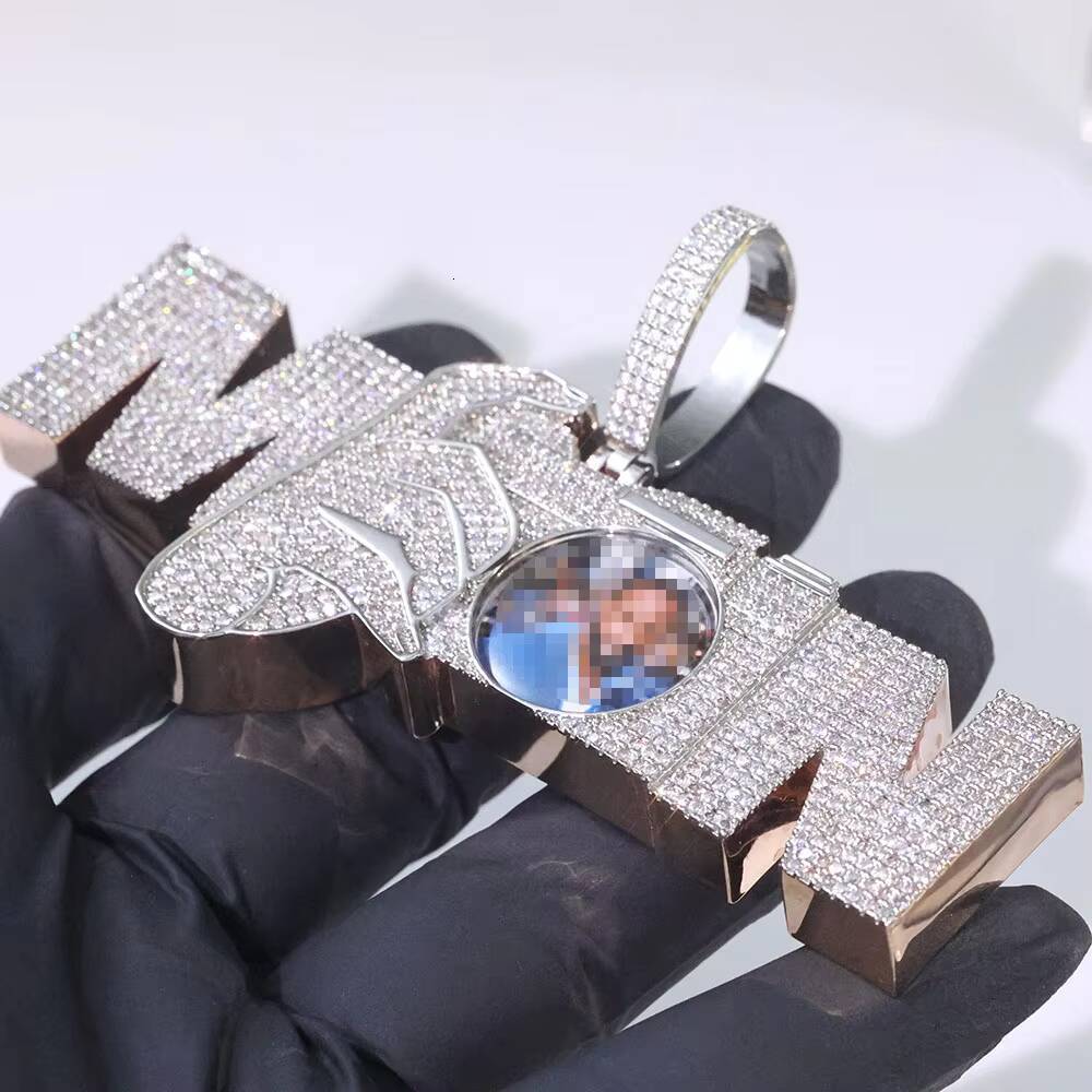 NUOYA Heavy Custom Letter Pendant Rose Gold Plated Brass Jewelry With Moissanite Personalized Pendant for Men Women Designer's style