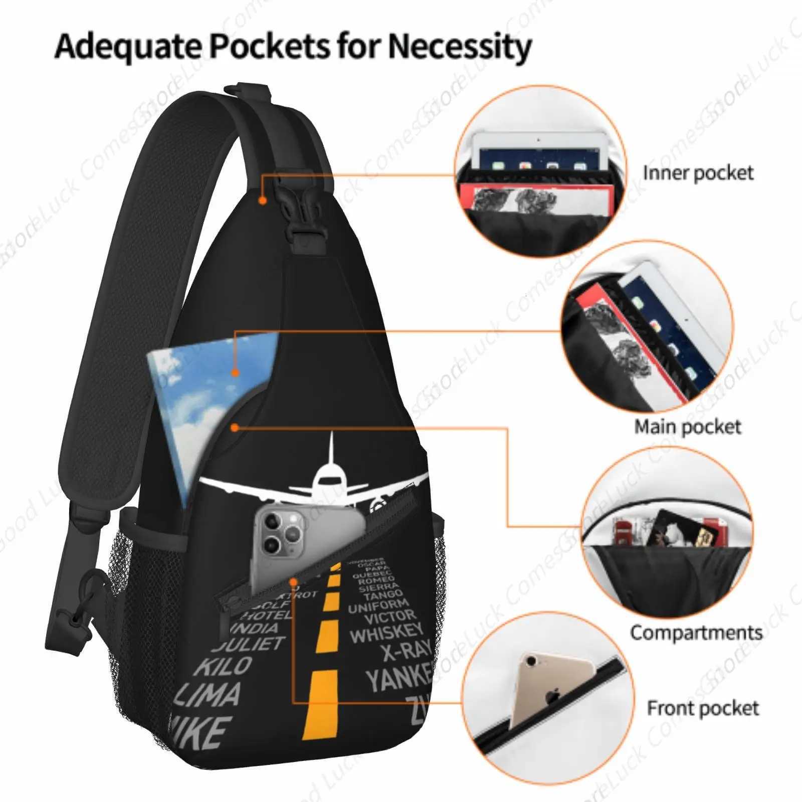 Runway Plane Bag Crossbody Bags Trendy Sling Backpack Chest Shoulder Bag Gym Cycling Travel Hiking H251029