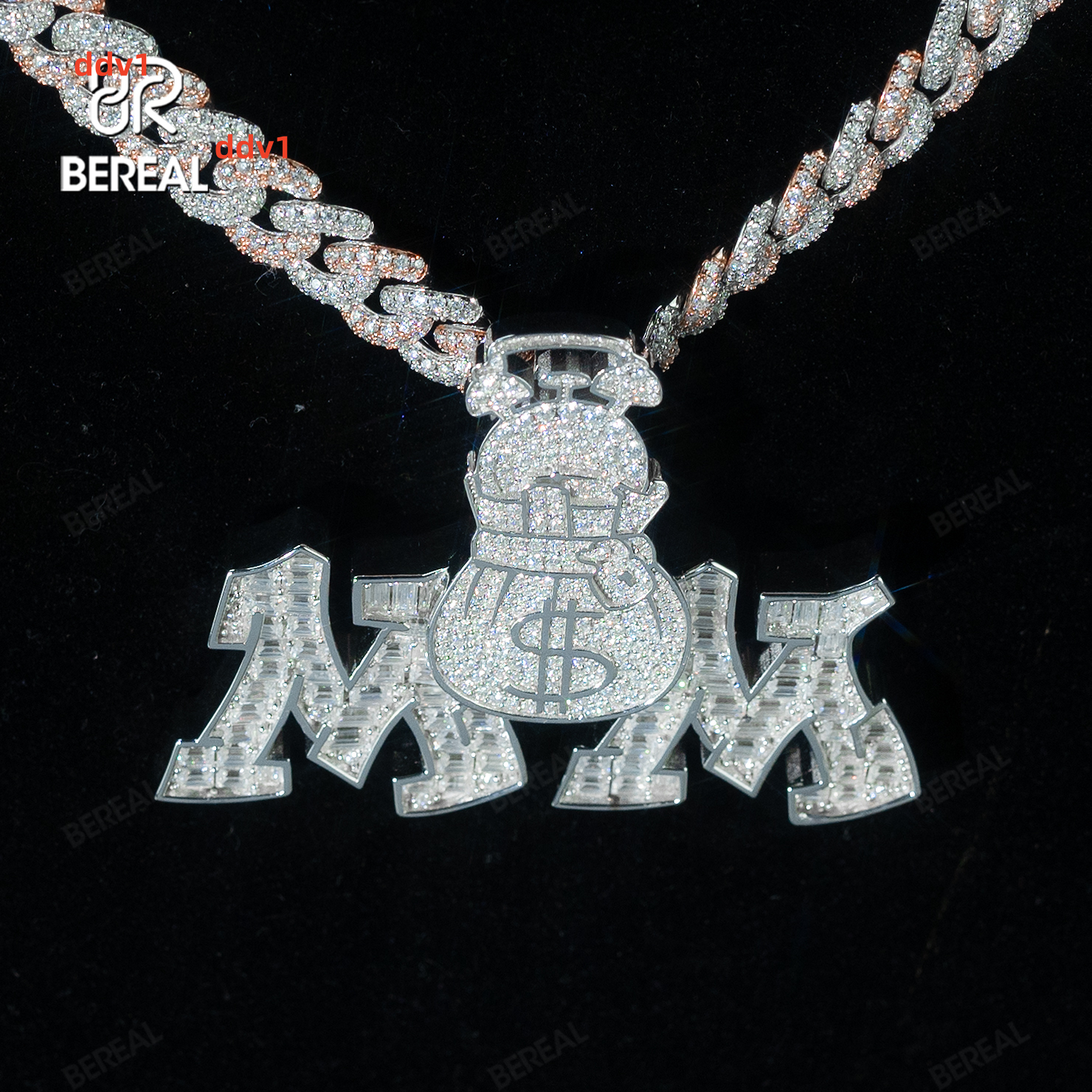 High Quality Vvs Lab Grown Diamond Name Pendant Hot Selling White Gold 925 Sterling Silver Pendant Fine Men Jewelry Customizable