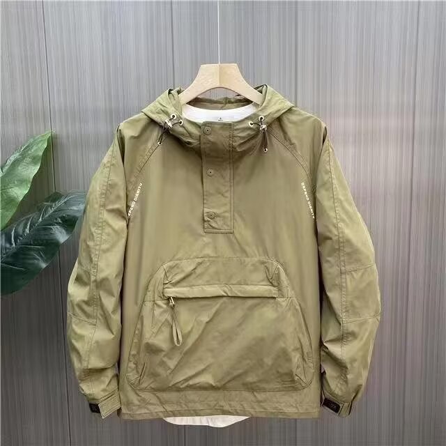 New Workwear Large Pocket Hooded Jacket For Men And Women Designer Coat Spring And Autumn Parka With Zipper Pockets Casual Loose Coat