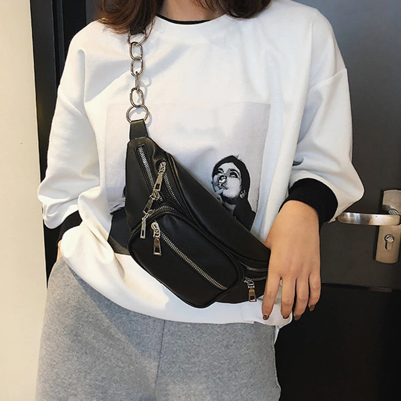 Women Chest Crossbody Bag Wide Strap Soft Artificial Leather Shoulder Bag Messenger Bag Pack for Travel Wallet Chain Waist Bag 251030