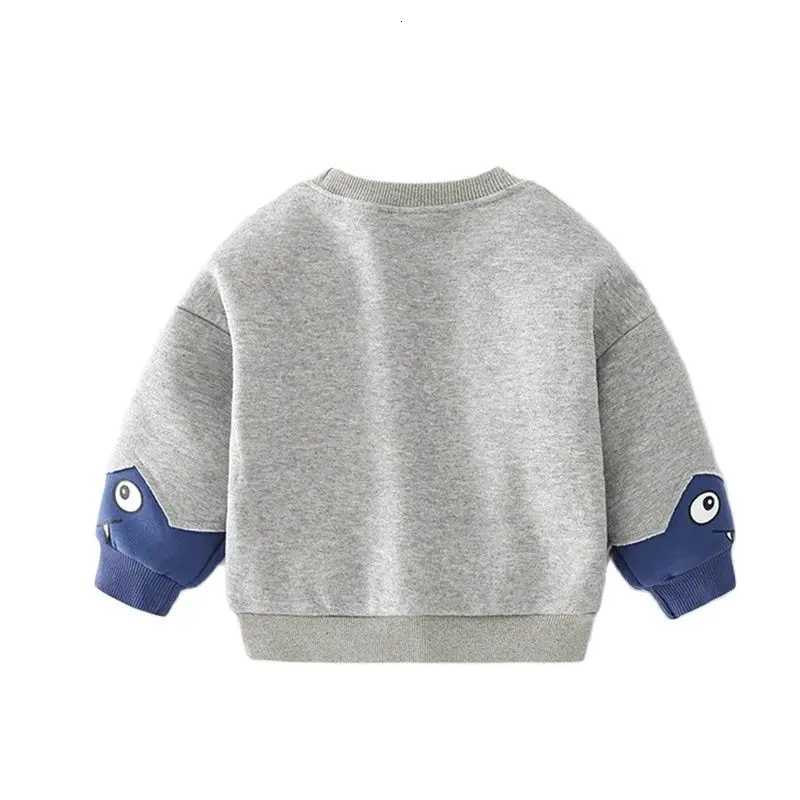 Oneck Inner Fleece Toddler Casual Sweatshirts Tops Shirt Patchwork Cartoon Kids Boys Pullover Hoodie for 27YT251030