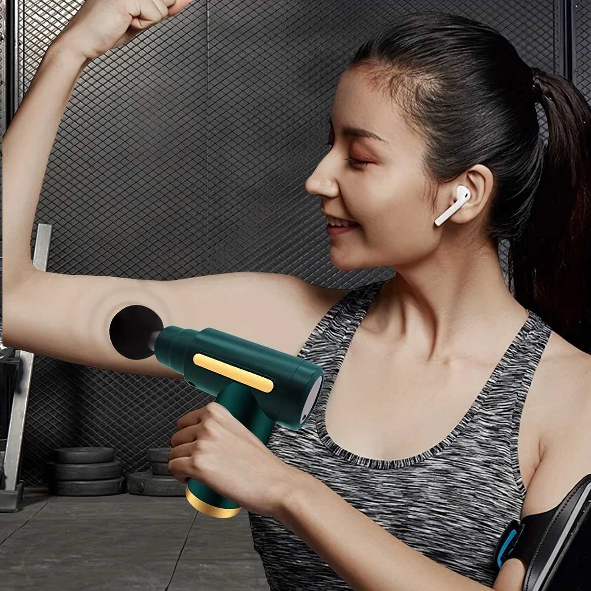 Portable digital fascia gun convenient electric massager LED display screen with six adjustable levelssilent and longlasting J251030