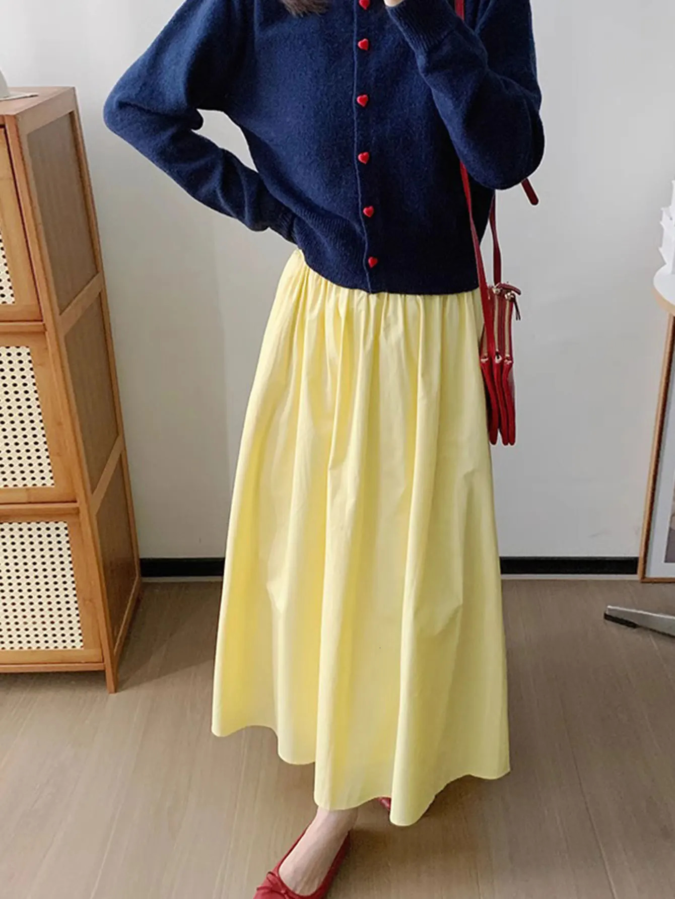 Elastic waist slim pants skirt summer and autumn leisure loose long skirt womens clothing 251028