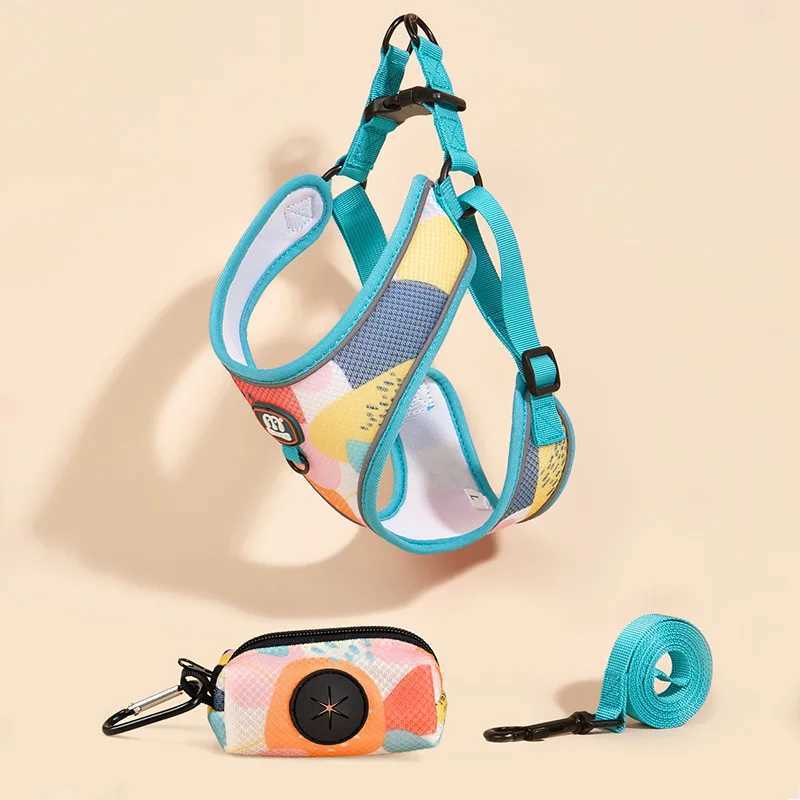 1 Pcs Adjustable Dog Chest Strap Puppy Dog Walking Harness Leash Chest Back With 1 Pcs Traction Rope and 1 Trash Bag Set J251129