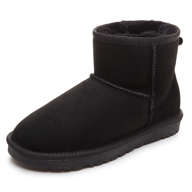 New women's genuine sheepskin wool integrated snow boots for autumn and winter, warm and anti slip men's outdoor snow boots, designer oversi