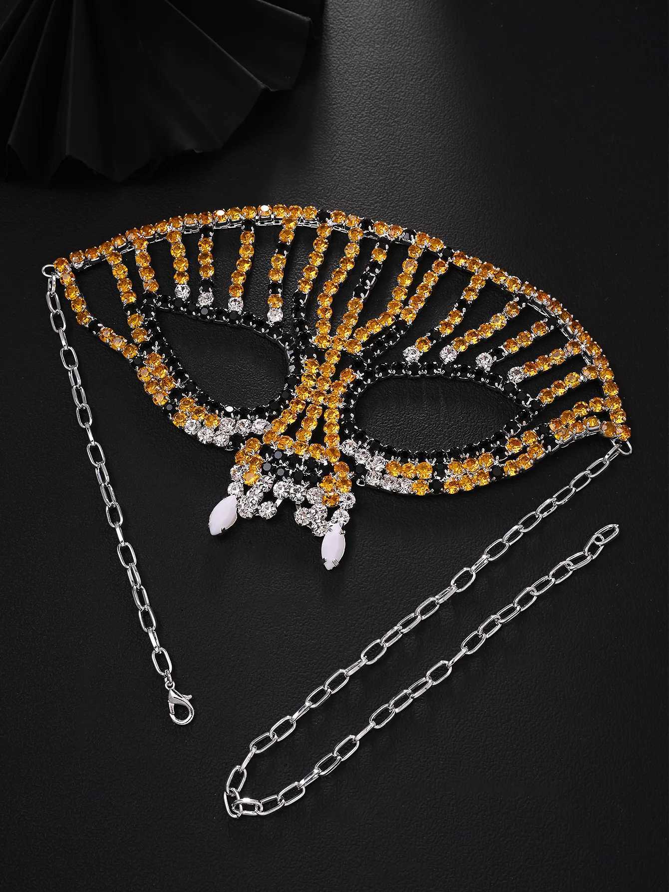 StoneFans Halloween Popular Beast Diamond Mask Exaggerated Personality Colorful Diamond Mask Accessories GiftW251029