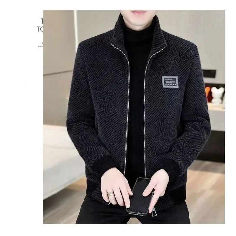 Mens Autumn Jacket Stand Collar Short Casual Woolen Coat Stylish Korean Version Plaid Shirt for Men Spring And Wear 251029