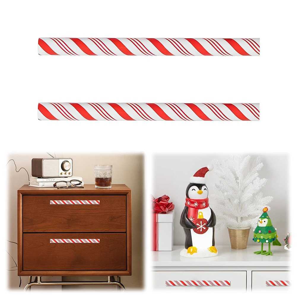 2Pcs Christmas Peppermint Knob Covers Decorative Cabinet Dresser Pulls Creative Door Handle Covers for Christmas Home Decoration C251030