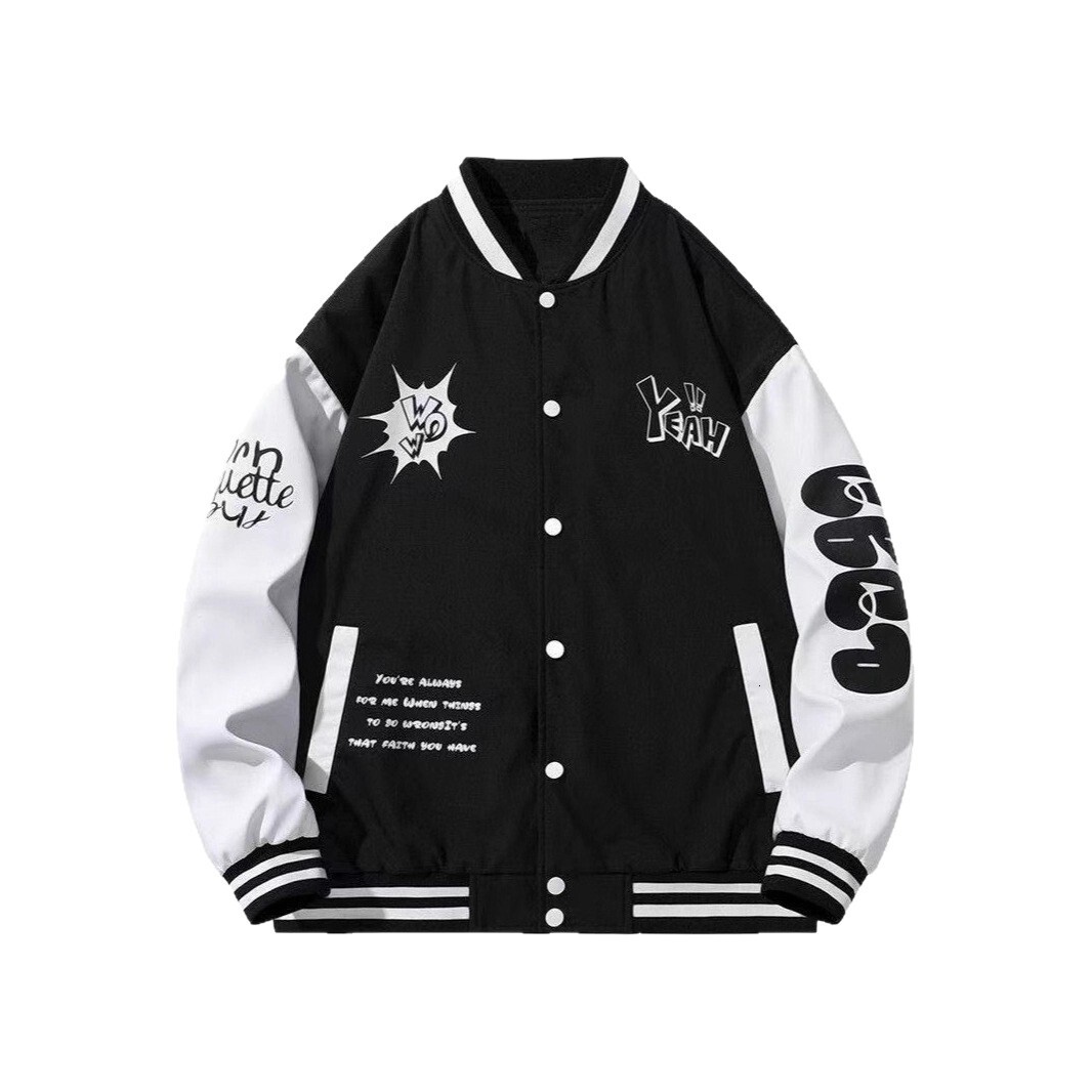 American Style Unisex Versatile Baseball Jacket Designer Coat Autumn New Harajuku Style Loose Casual Patchwork Jacket