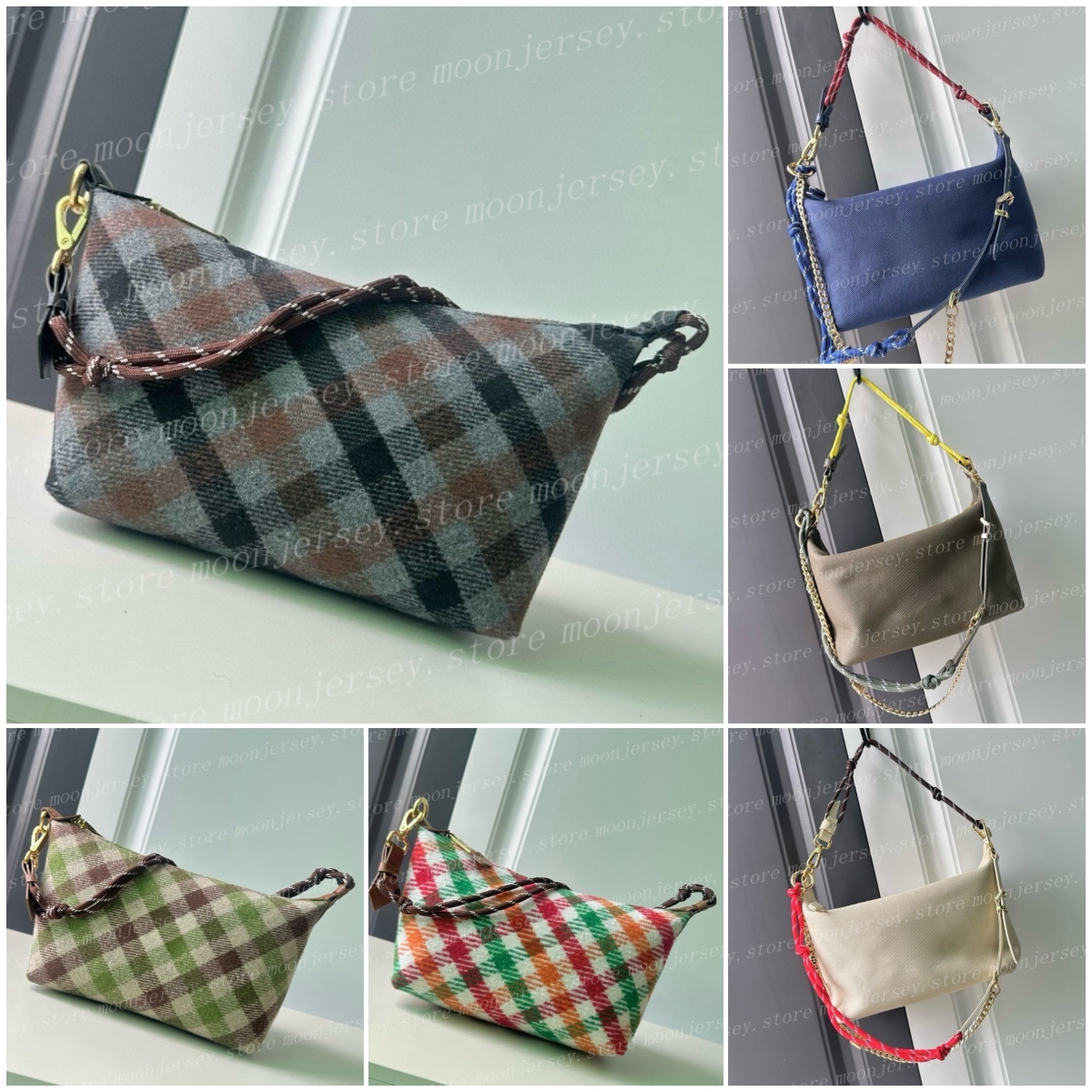 Designer Fashion Canvas Handbags Women's Small Purses with Zipper Outdoor Luxury Lunch Box Bags Festival Gifts 28407