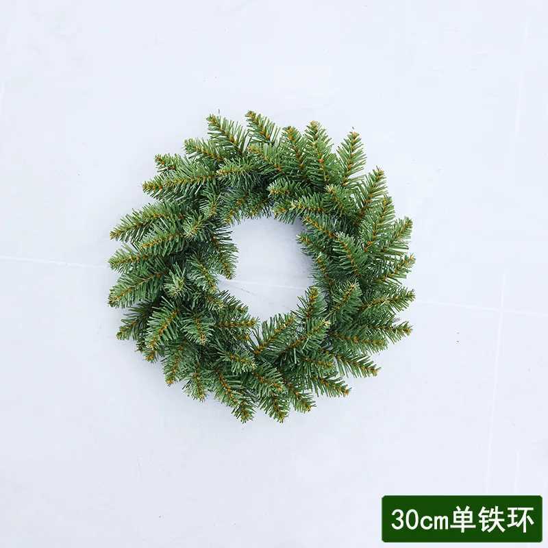 304050cm Christmas Green Pine Needle Wreath Front Door Xmas Garland Hanging Ornament Navidad New Year Home Windown Decor C251030