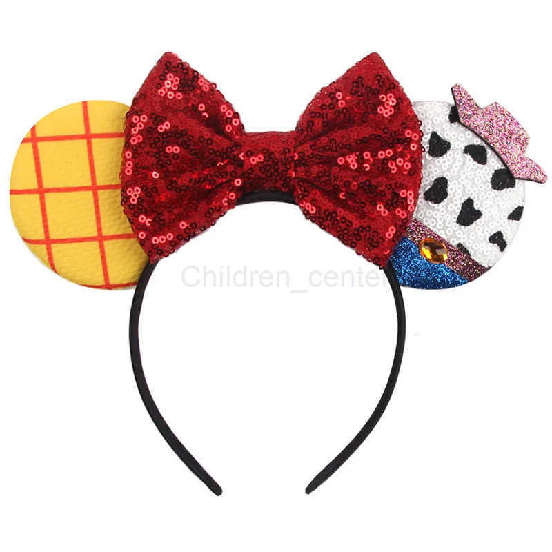 Disney Girls New Style Sequined Mickey Minnie Headband Bows Headdress Super Party Kids Cosplay Accessories Ears Headgear H251030