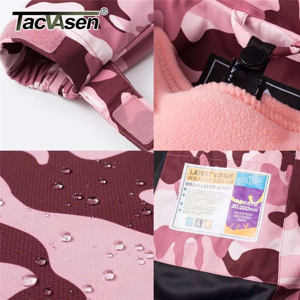 TACVASEN 3 In 1 Snow Mountain Jacket Women Winter Waterproof Windproof Fleece Lined Ski Hiking Jackets Parka Hodded Coats