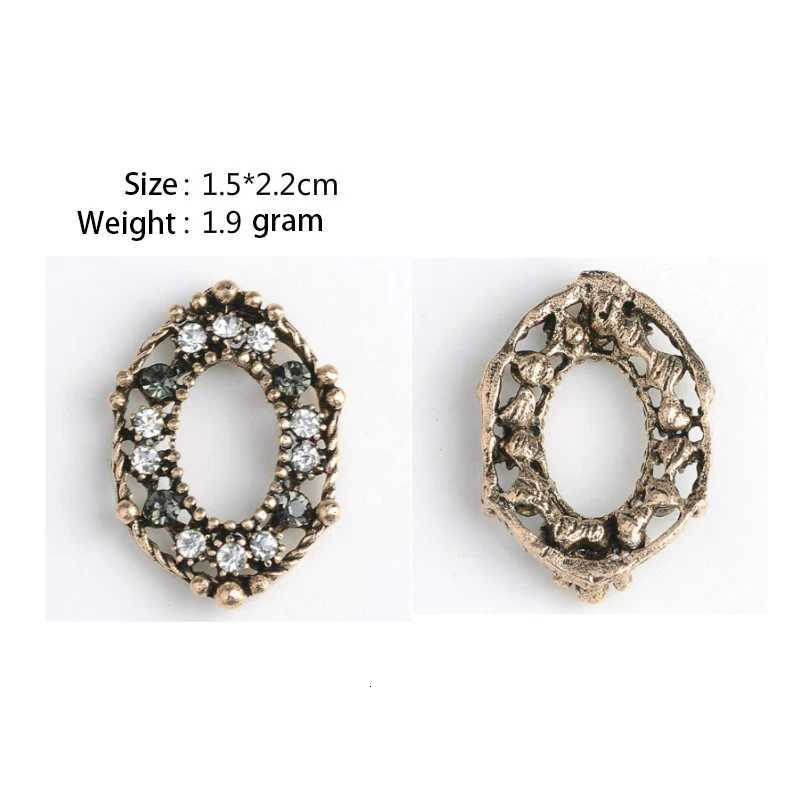 King Dragon Glass Antique Rhinestone Flower Embellishment Button Used On Decoration 17MM 5PCSLot Flat Back Antique Gold Color Y251029