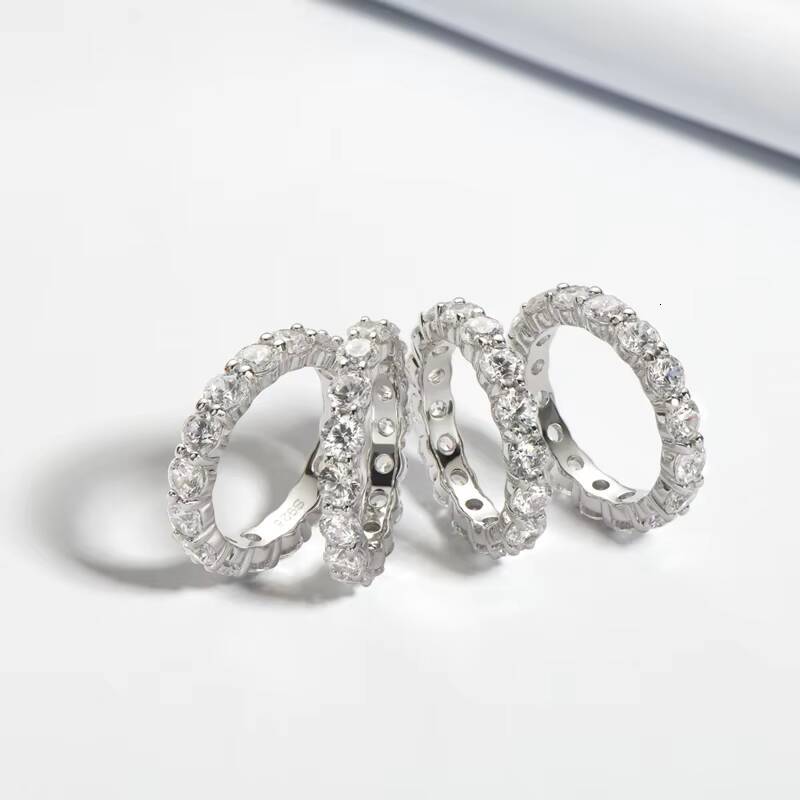 Best Selling Classics Design Moissanite with GRA Certification 925 Silver Sterling Wedding Eternity Ring
