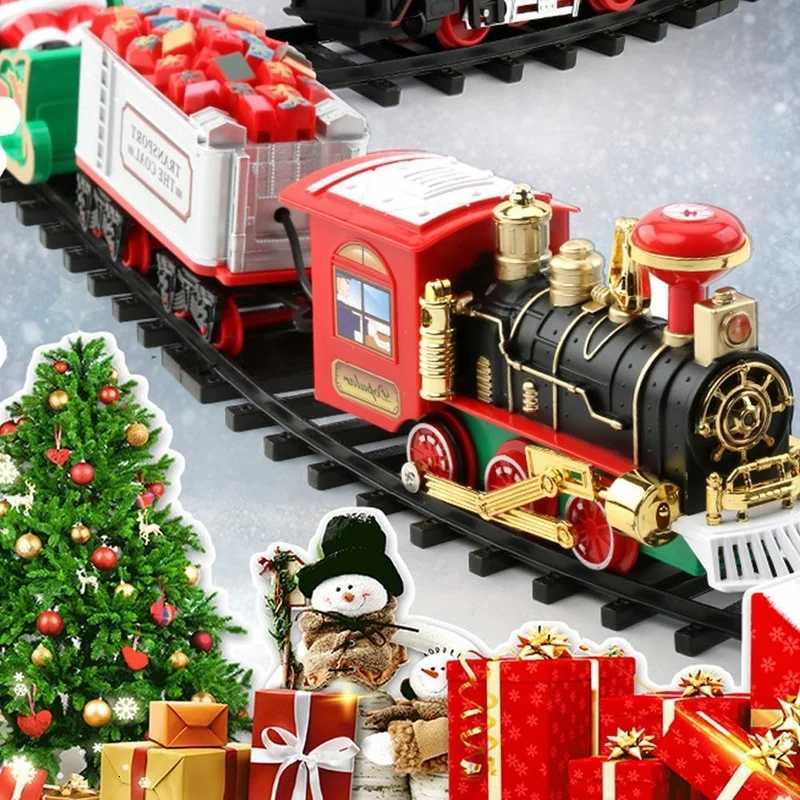 Christmas Tree Decor Train Track Frame Railway Car Sound Light Rail Car Festival Gifts Christmas Train Electric Toy Random Color C251030