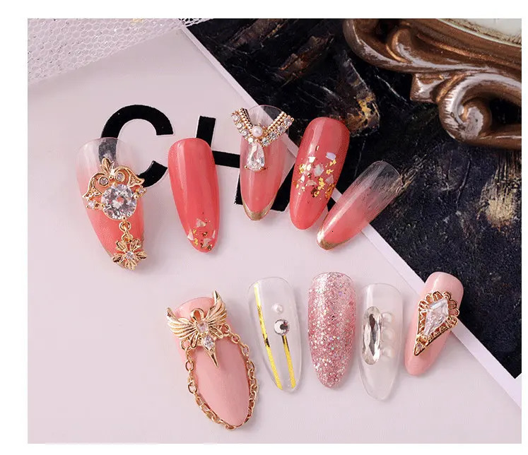 10pcs Hollow Love Flower Zircon Crystals Rhinestones Pearl Nail Art Jewelry Decorations Nails Accessories Charms Supplies 251027