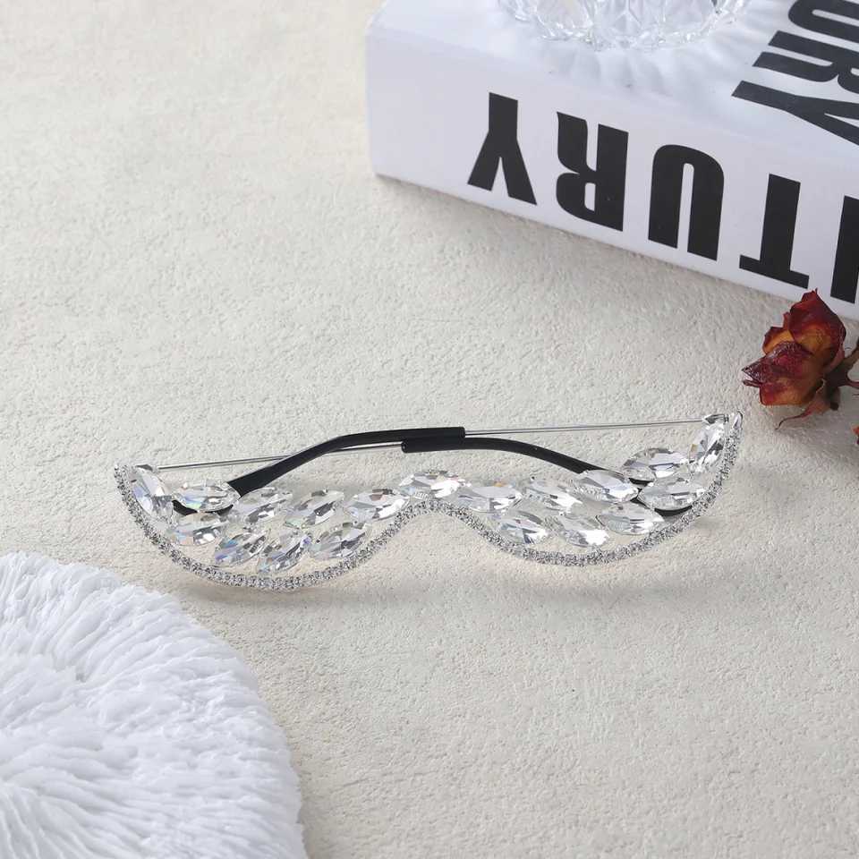 2025 Ins Fashion Rhinestone Face Accessories Bridal Gifts Bling Crystal Geometric Sunglasses Frame for Women Party JewelryW251029