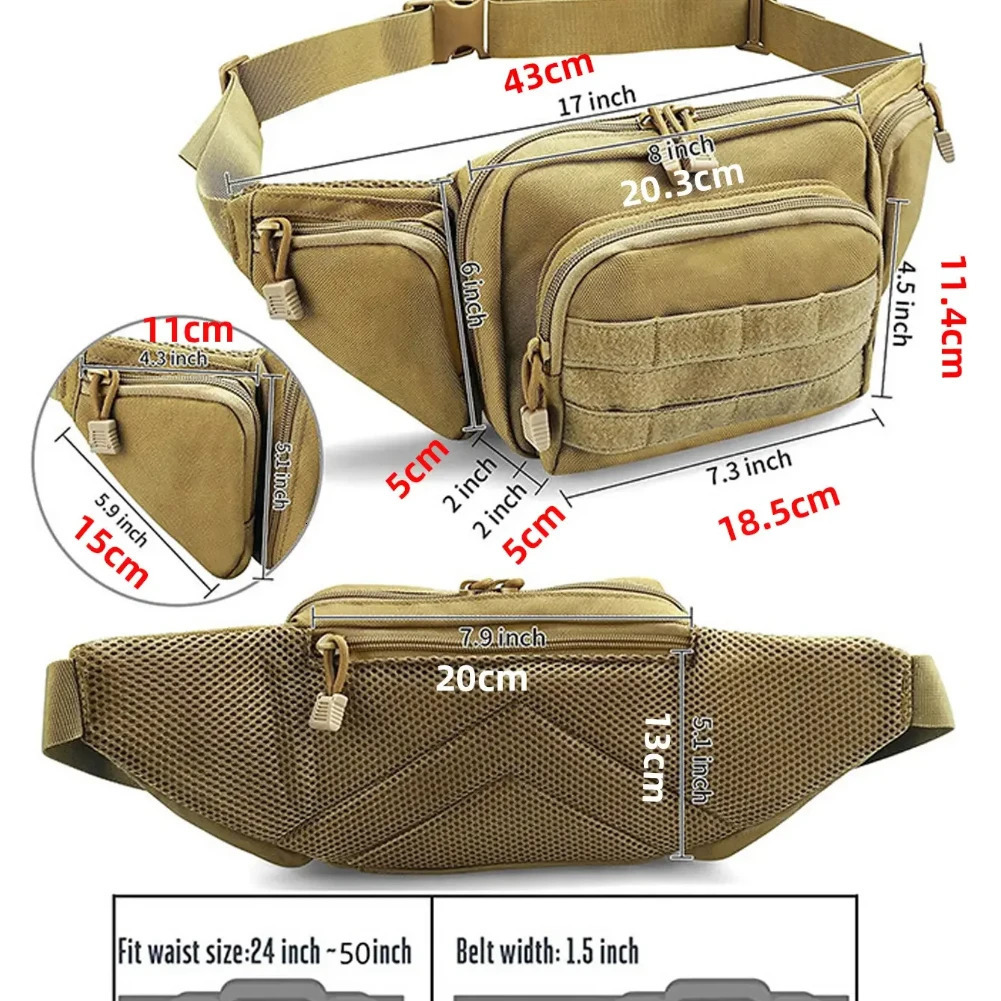 Tactical Waist Pack Outdoor Hiking Waist Bag Running Sports Functional Bag Cycling Bag Bum Bag Multifunctional Tool Shoulder 251021