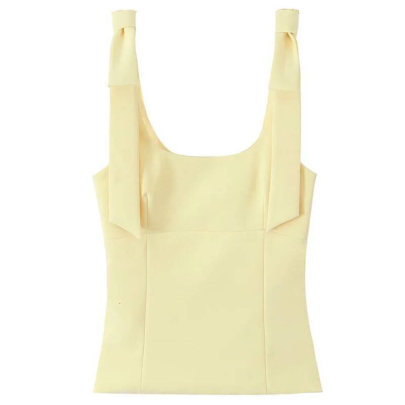 winter jacket women HXAO Butterfly Crop Woman Summer Yellow White Slip Cute Bow Off Shoulder Tank Top Tanks & Camis Sleeveless Backless Tops