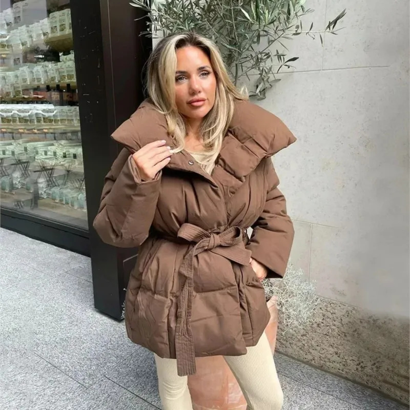 Autumn Winter Warm Cotton Jacket Women 2025 Fashion Loose Casual Cotton Coat StandUp Collar Pure Colour Outerwear Female 251030