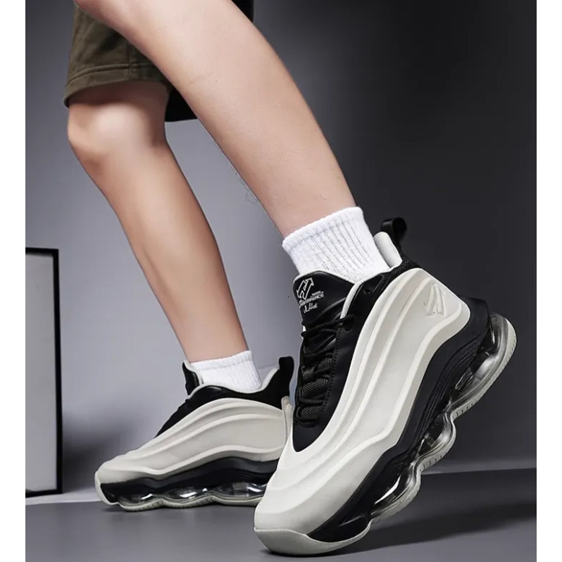 Men's Autumn Winter High-top Thick-soled Non-slip Shoes Versatile Trendy New Niche Soft-soled Air Cushion Sports Casual Shoes