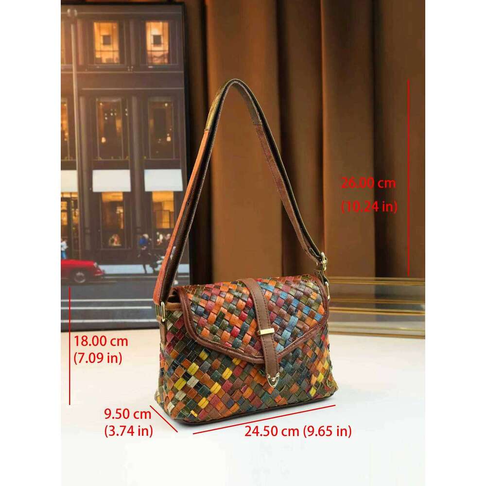 European And American Retro Trend Leather Piece Women's Shoulder Crossbody Small Square Bag