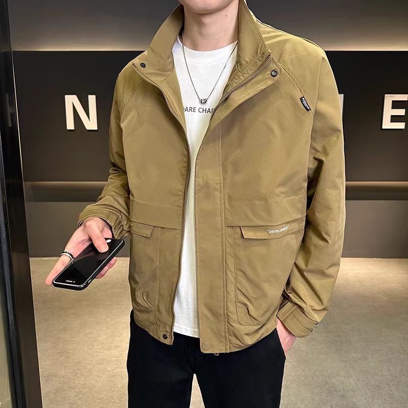 High-quality Men's Clothing 2025 Spring And Autumn New Men's Trendy Casual Men's Fashion Brand Designer Coat Stand Collar Workwear Jack