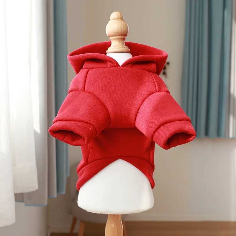 Pet Clothes Dog Cat Antihair Loss Autumn Thickened Warm Red Letter Embroidered Hooded Sweater et C251030