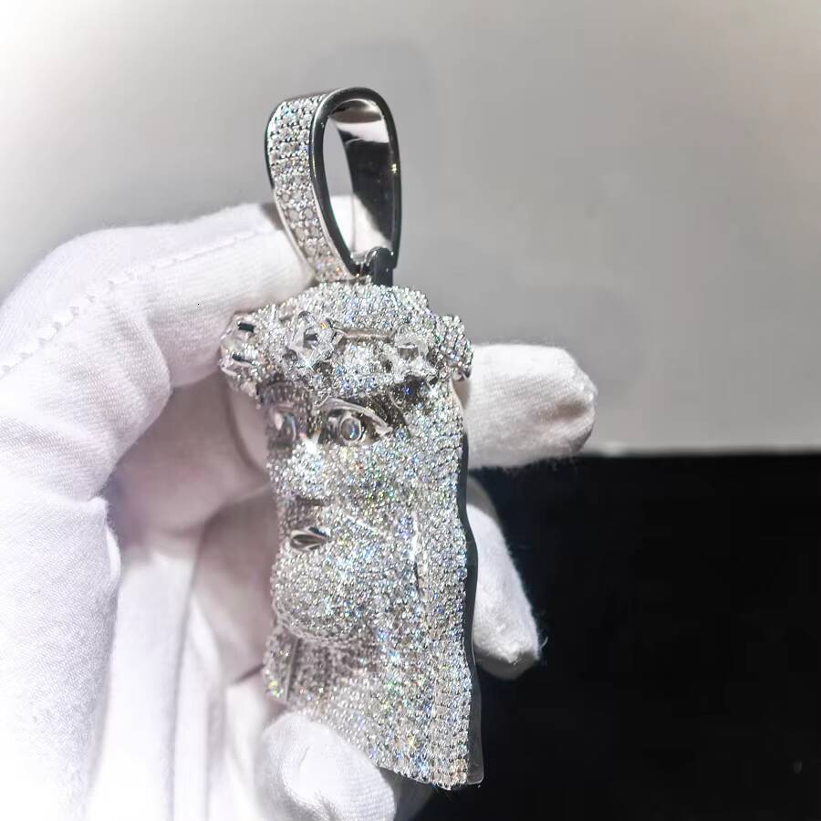 3inches Hip Hop Custom Iced Out Moissanite Mens FivePoint Star Cut Jesus Pendant With 925 Sterling Silver Pass Diamond Tester