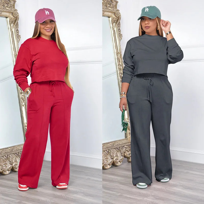 Women Clothing Sets Pullover TopPants 2Pcs Suits Winter Thicken Warm Outfits Solid Color Female Casual Tracksuit 251028