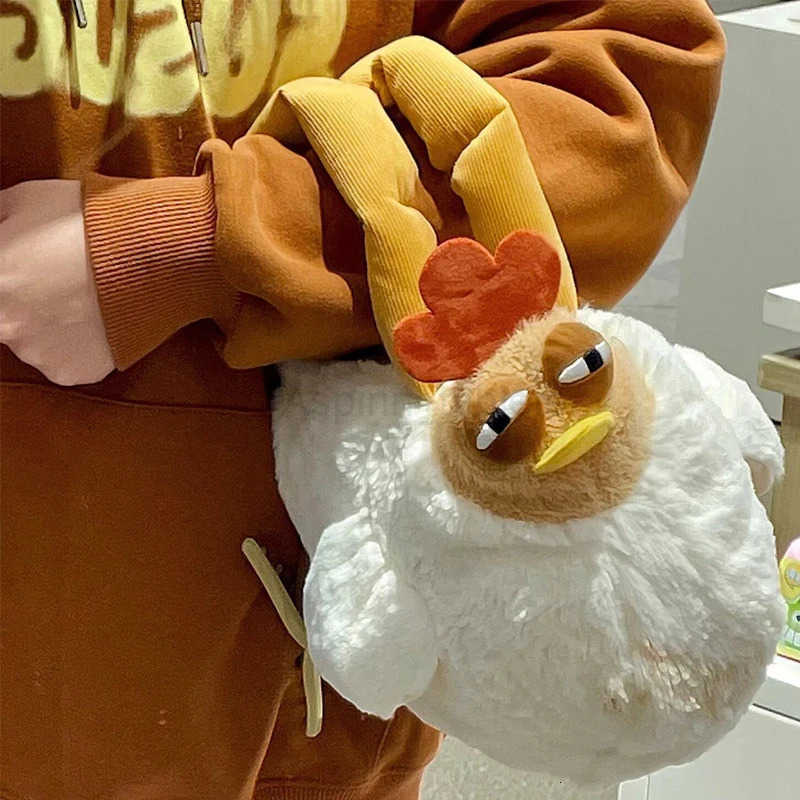 Ladies New Handbags Cartoon Cuckoo Chicken Plush Funny Cute Kawaii Cosplay Personalized High Quality Luxury Brand Crossbody Bag M251030