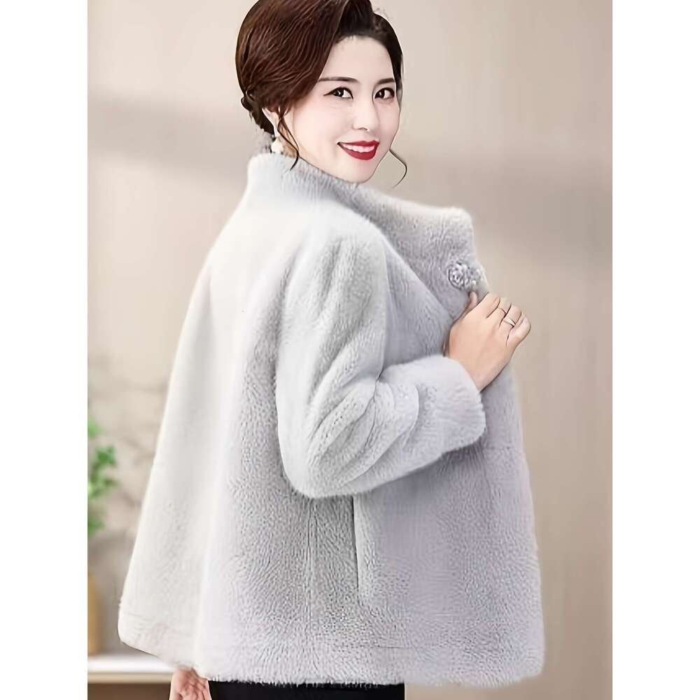 Elegant Women S Winter Coat Made Of Faux Fur
