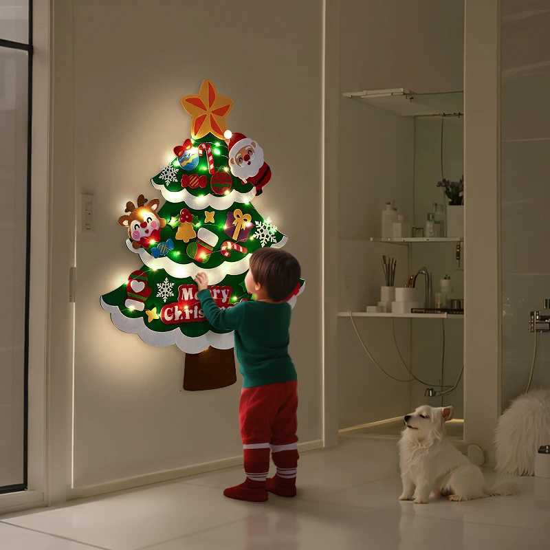DIY Handmade Felt Christmas Tree 2025 Childrens Toys Material Pack Christmas Gifts Decorations Living Room New Christmas deco C251030