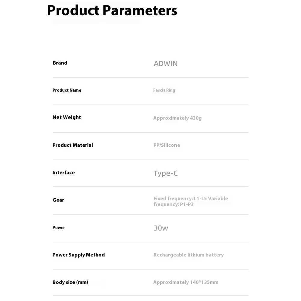 Multifunctional FullBody Fascia Ring with 5 Modes Deep Tissue Massage Gun Handheld Fascial Ring Massage Ring for Home Gym Use J251030