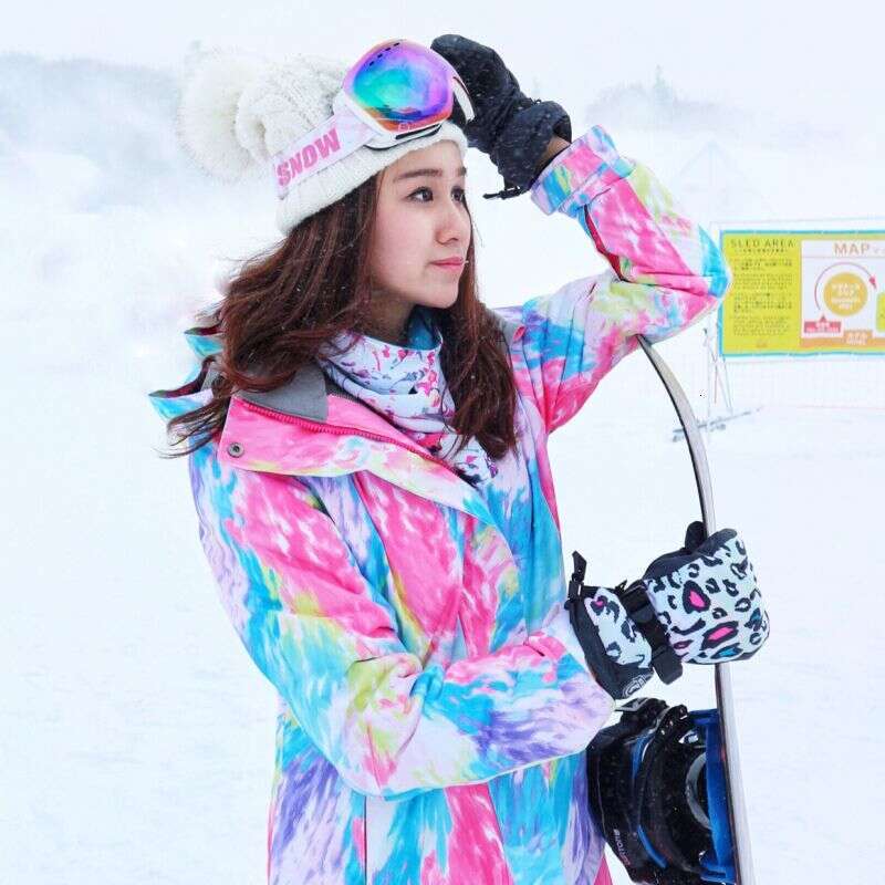 Double Board Snowboard Ski Suit For Women, Thickened With Cotton, Women's Snow Country Harbin Warm Northeast Travel Gear