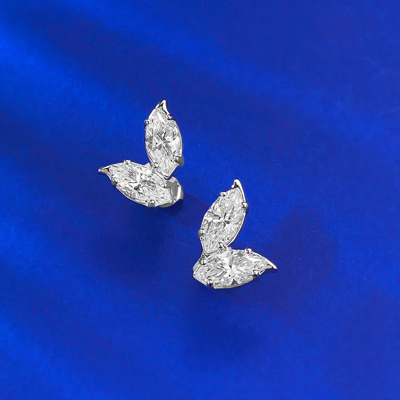 2025 Choucong Ins Top Sell Sweet Cute Simple Fashion Jewelry Genuine 100% 925 Sterling Silver Marquise Lab Moissanite Diamond Party Elegant Women Earr